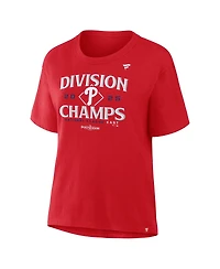 Fanatics Women's Red Philadelphia Phillies 2025 Nl East Division s Locker Room T-Shirt