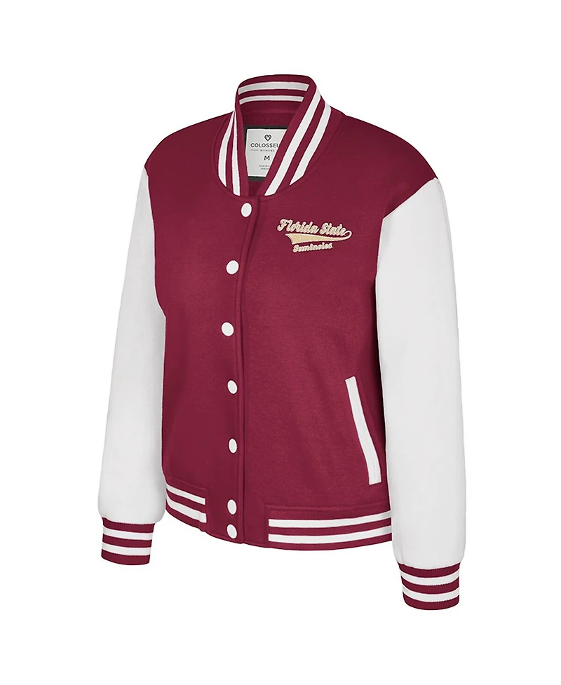 Colosseum Women's Garnet Florida State Seminoles French Baguette Full Snap Fleece Jacket