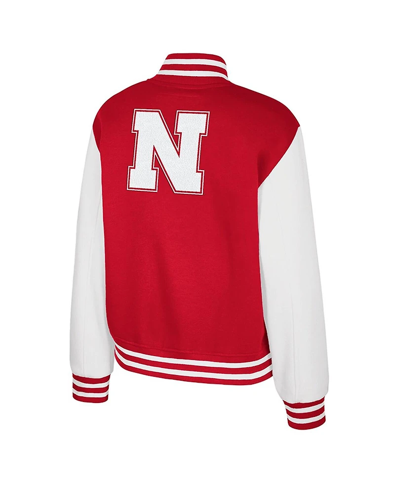Colosseum Women's Texas Scarlet Nebraska Huskers French Baguette Full Snap Fleece Jacket