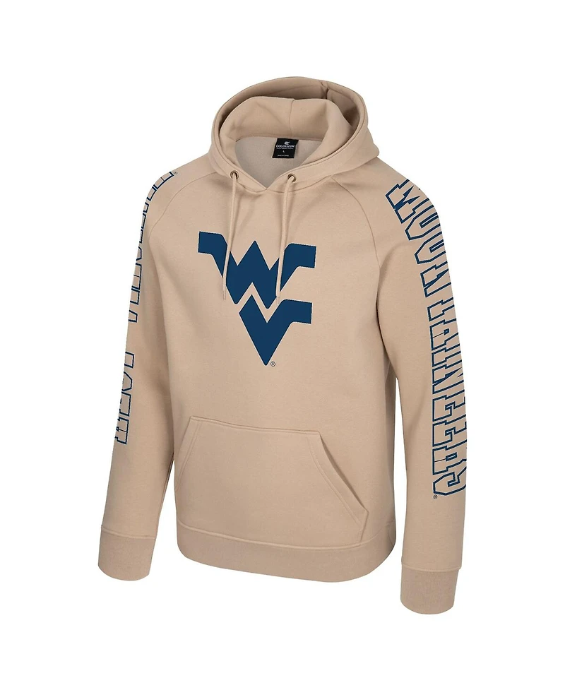 Colosseum Men's Tan West Virginia Mountaineers Big Break Raglan Hoodie
