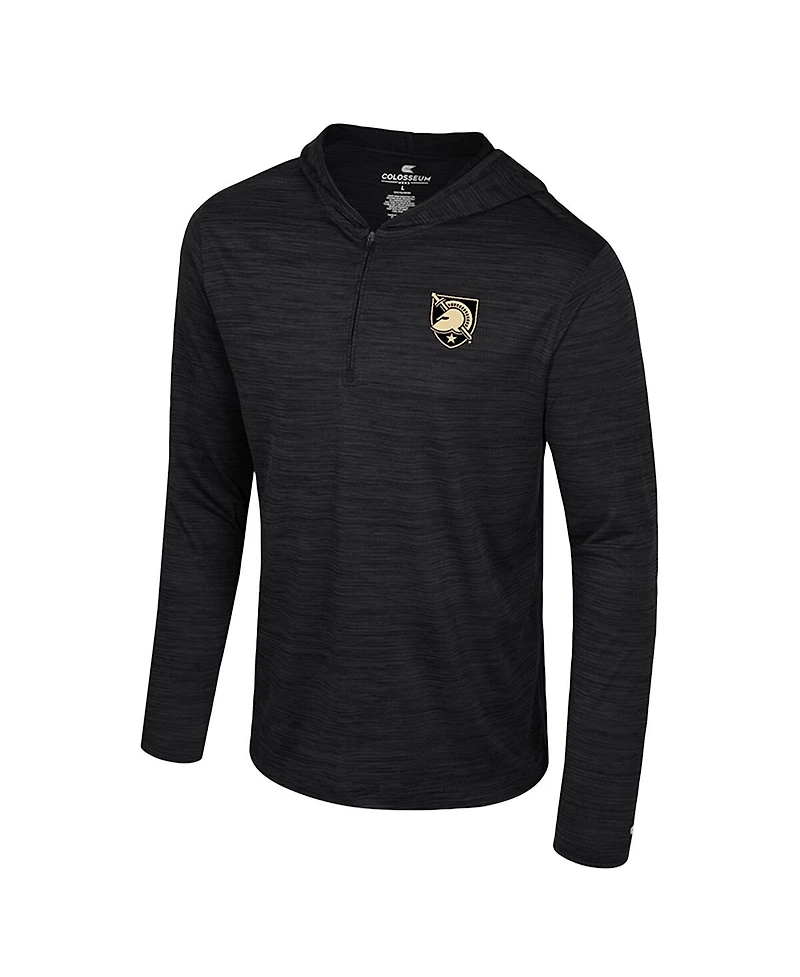 Colosseum Men's Black Army Knights Always Sunny Lightweight Quarter-Zip Hoodie