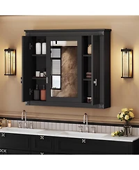 Casainc Wall-Mounted Bathroom Cabinet with Mirror and 4 Adjustable Shelves, Storage Solution