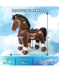 PonyCycle Model Y Chocolate Brown Horse Rideable Toy for Age 4