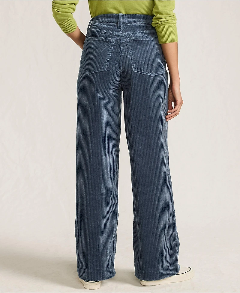 Lands' End Women's High Rise Wide Leg Corduroy Pants