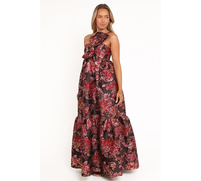 Petal and Pup Women's Betina Bow Front Maxi Dress - Brown Floral