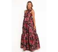 Petal and Pup Women's Betina Bow Front Maxi Dress - Brown Floral