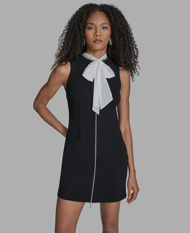 Bcbg Women's Mock Neck Front Zip Dress