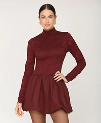 Avec Les Filles Women's Mock Neck Mini Dress