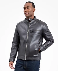 Michael Kors Men's Faux Leather Moto Jacket