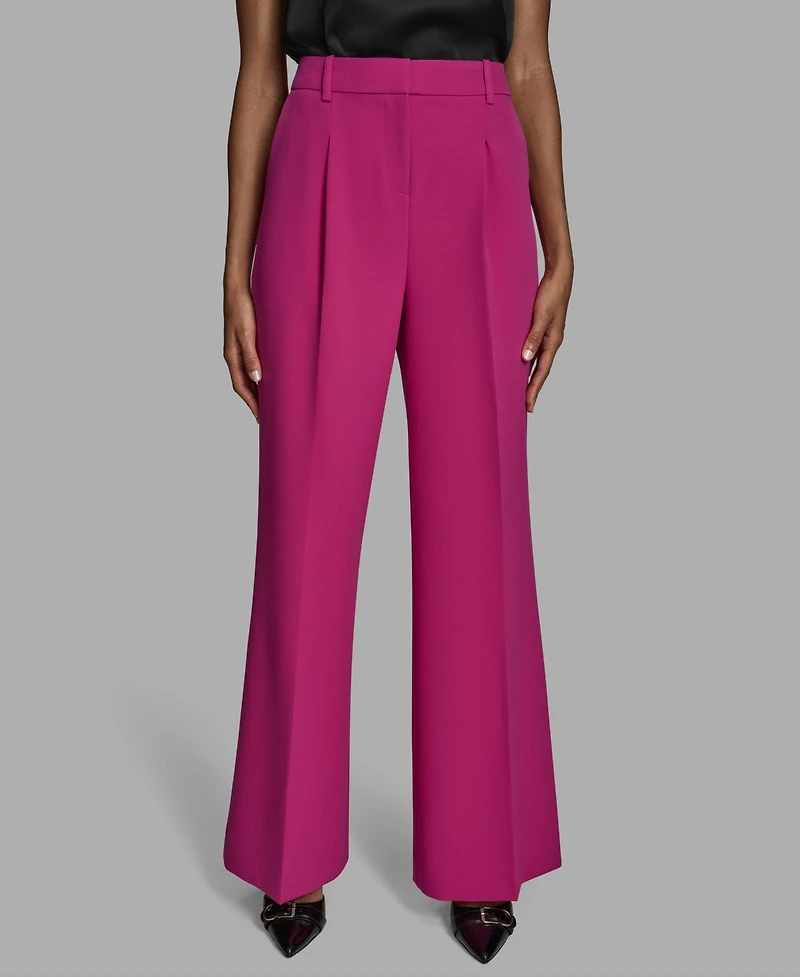 Bcbg Women's Pleated High Rise Wide Leg Pants