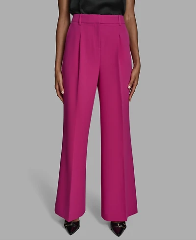 Bcbg Women's Pleated High Rise Wide Leg Pants