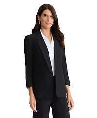 Jones New York Women's Notched Collar Jacket with Rolled Sleeves