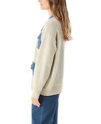 Dee Ocleppo Clio Women's Sweater Denim Long Sleeve Mix Jacket