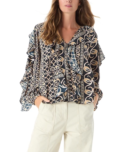 Dee Ocleppo Women's Elysia Ruffled V-Neck Top