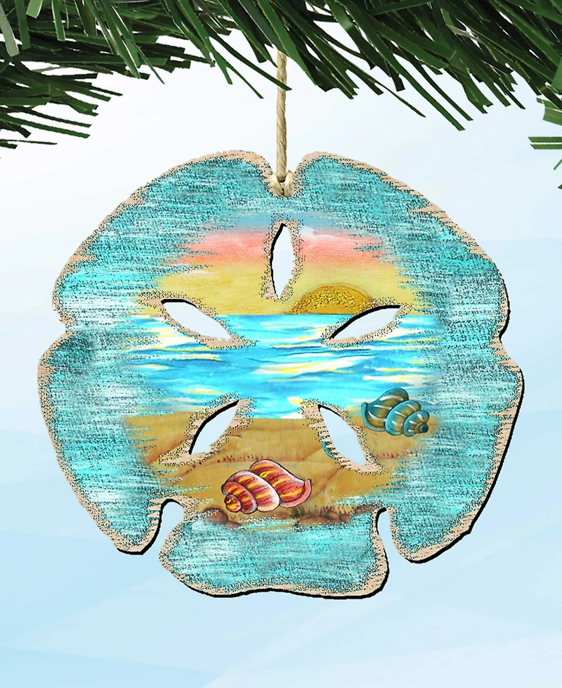 Designocracy Sand Dollar Wooden Ornament
