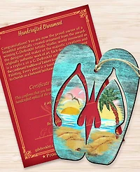 Designocracy Rustic Flip Flops Wooden Ornament