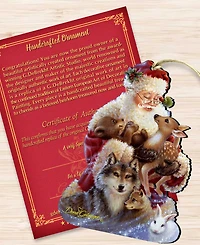Designocracy Santa Little Friends Wooden Ornament
