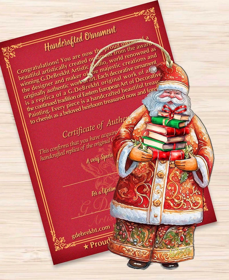 Designocracy Santa's Book Collection Ornament
