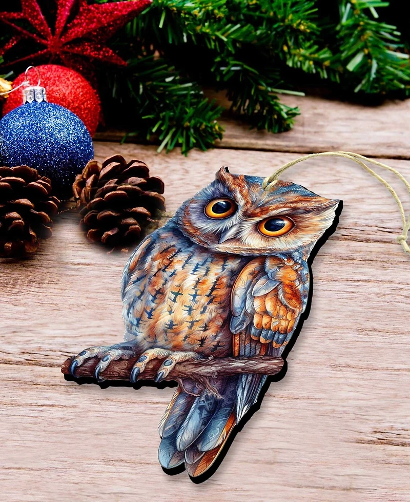 Designocracy Alaskan Great Horned Owl Wooden Ornament