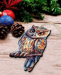 Designocracy Alaskan Great Horned Owl Wooden Ornament