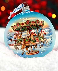 G. Debrekht Winter Carousel Le Glass Christmas Ornament