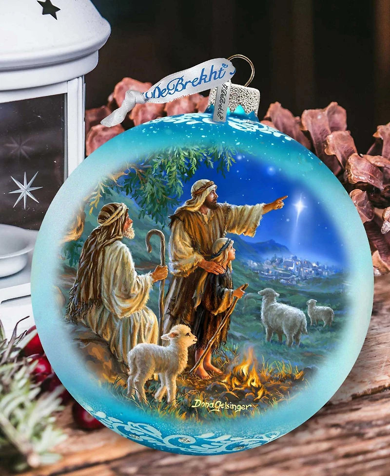 G. Debrekht Shepherds Keeping Watch Le Glass Ornament