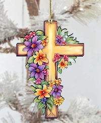 Designocracy Serenity Cross Christmas Ornament