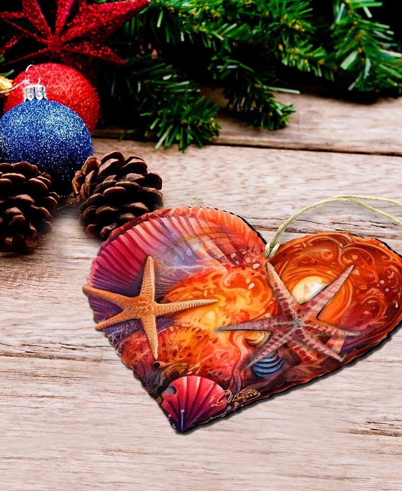 Designocracy Heart Christmas Wooden Ornament
