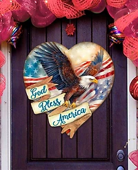 Designocracy God Bless America Patriotic Eagle Decor