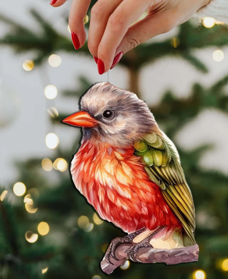 Designocracy Colorful Birds Holiday Ornaments, Set of 3