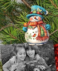 Designocracy Snowman Wooden Clip-on Ornaments, Set of 3