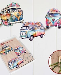 Designocracy Volkswagen Vans Wood Clip Ornaments, Set of 3