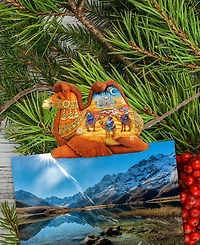 Designocracy Nativity Wooden Clip-on Ornaments, Set of 6