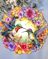 Designocracy Hummingbirds Wreath Christmas Ornament