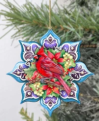 Designocracy Cardinal Snowflake Christmas Ornament