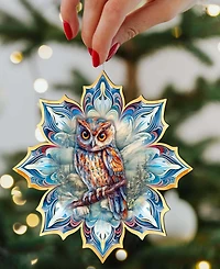 Designocracy Great Horned Owl Snowflake Ornament