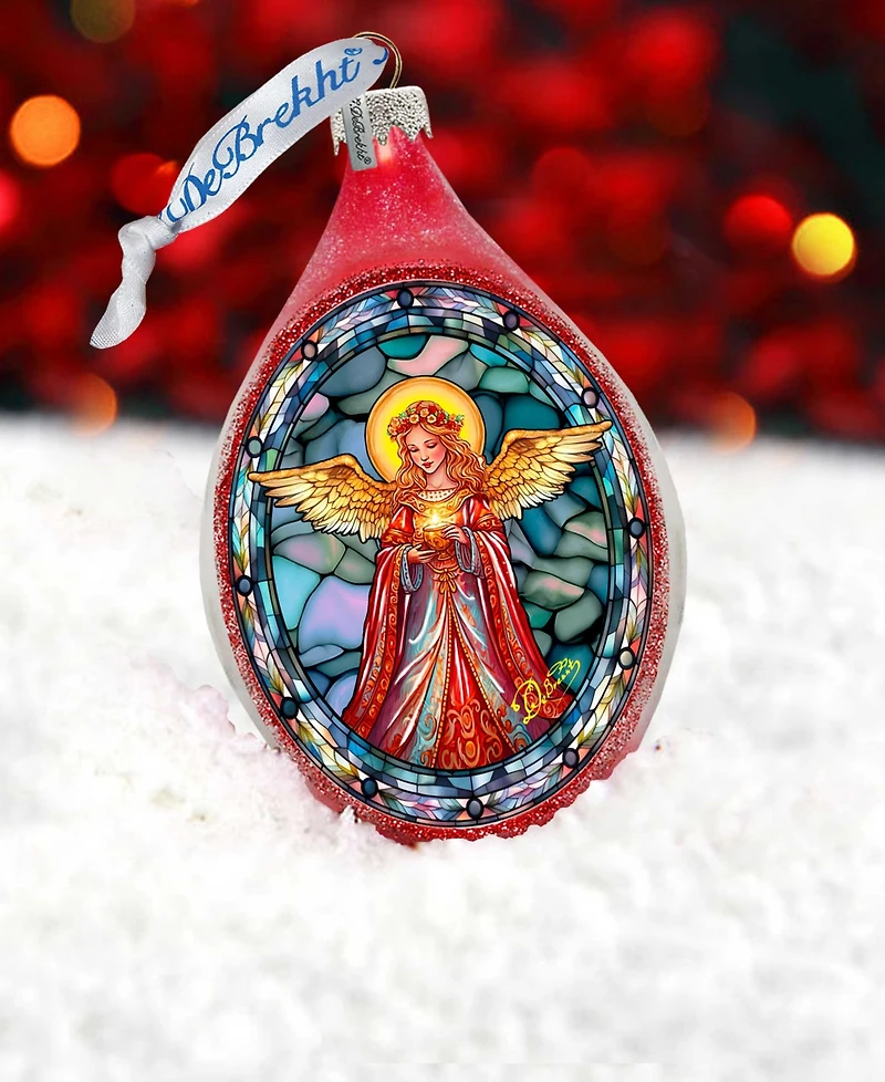 G.Debrekht Angel of Hope Drop Glass Christmas Ornament