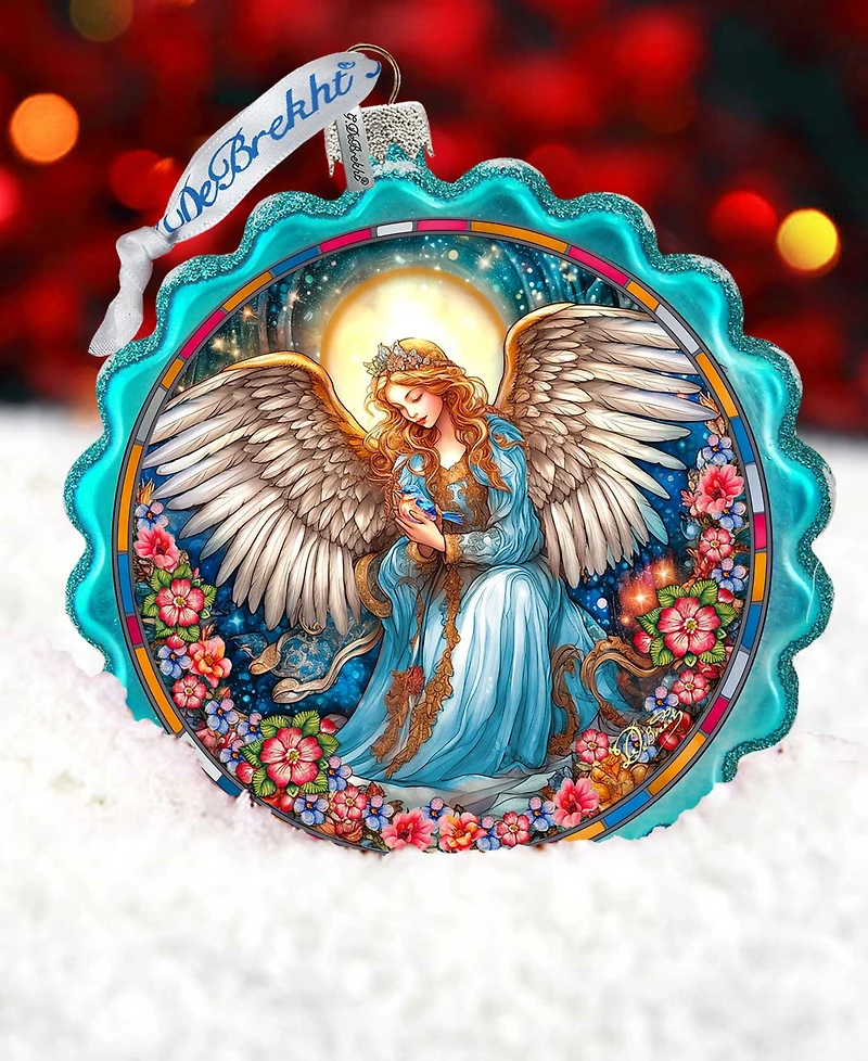 G.Debrekht Angel of Healing Glass Christmas Ornament
