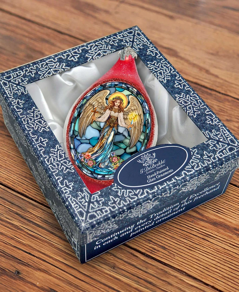 G.Debrekht Holy Guardian Angel Drop Glass Ornament