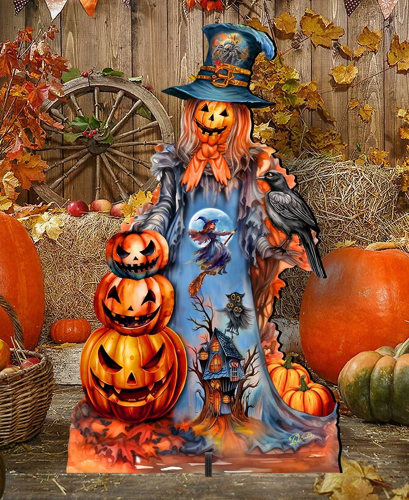Designocracy Pumpkin Scarecrow Outdoor Decor