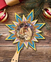 Designocracy Classic Nativity Wooden Tree Topper