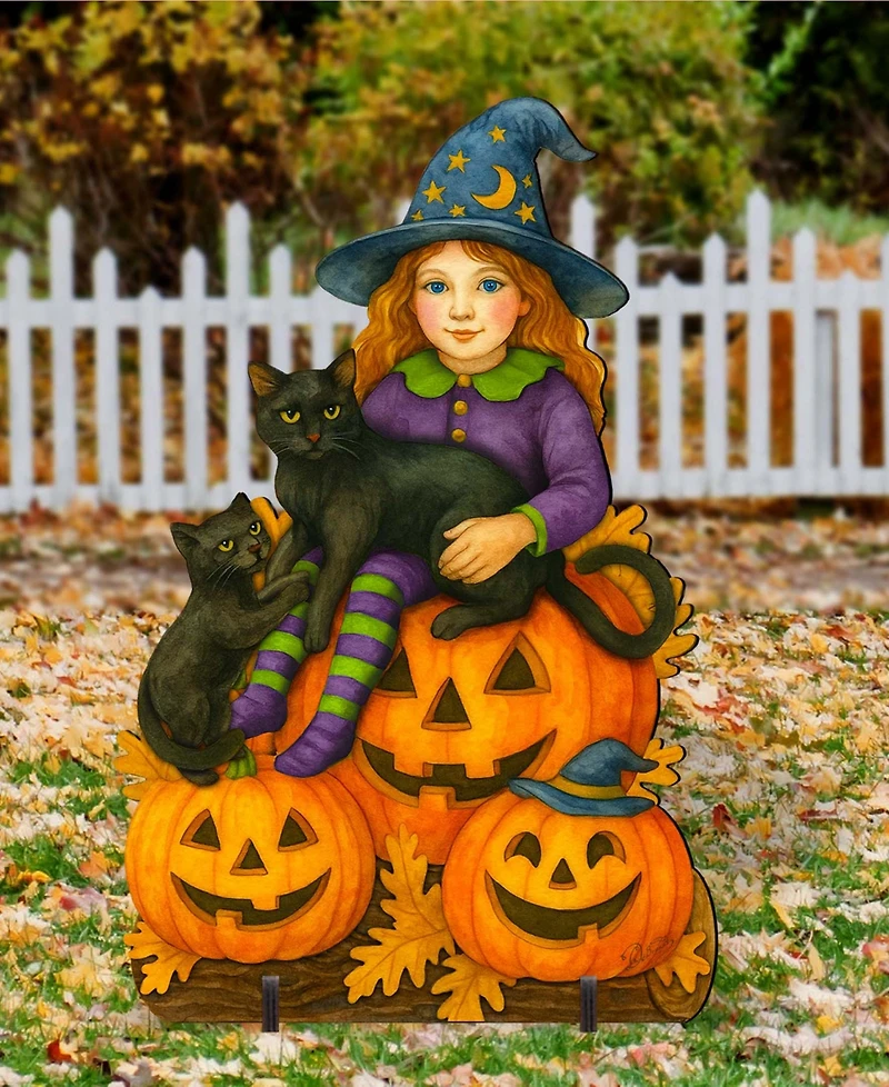 Designocracy Halloween Witch Outdoor Garden Decor