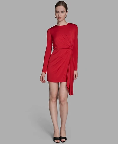 Bcbg Women's Side Knot Long Sleeves Sheath Dress
