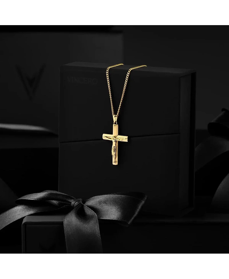 Vincero Men's Crucifix Pendant Necklace Stainless Steel, 24