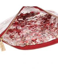 Packed Party Spirit Squad Confetti Everything Pouch, Makeup Bag, Travel Bag,Cosmetic Bag for Women (Red)
