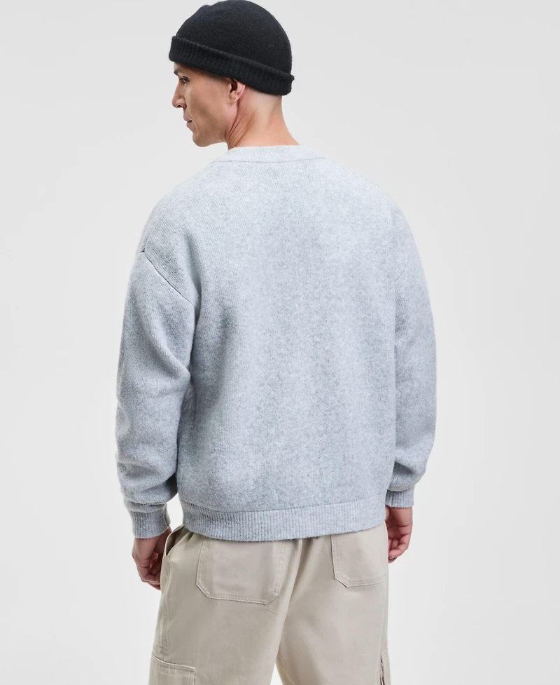 Mode of One Men's Relaxed Fit Long Sleeve Button-Front Cardigan Sweater-Jacket, Macy's Exclusive