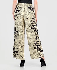 T Tahari Women's Printed Pull-On Wide-Leg Pants