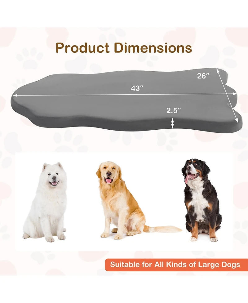 Gymax Dog Sleeping Mat Waterproof Crate Pad Bed with Memory Foam Support