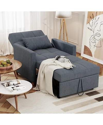 Aecojoy 31.5" Sleeper Chair, Convertible Chair Bed for Adults, 3-in-1 Pull Out Sofa