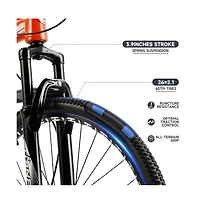 Artudatech Unisex Teenagers / adults Mtb 21 speed 26 inches Mountain Bike Full Suspension